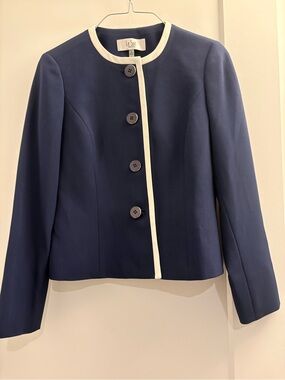 Le Suit Navy/Royal blue two piece suit with jacket with skirt